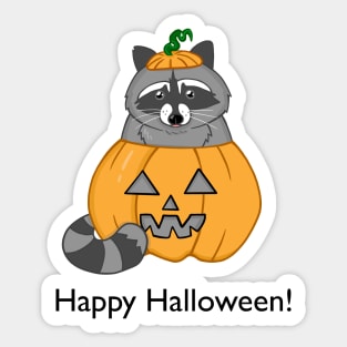 Halloween Pumpkin Raccoon Sticker